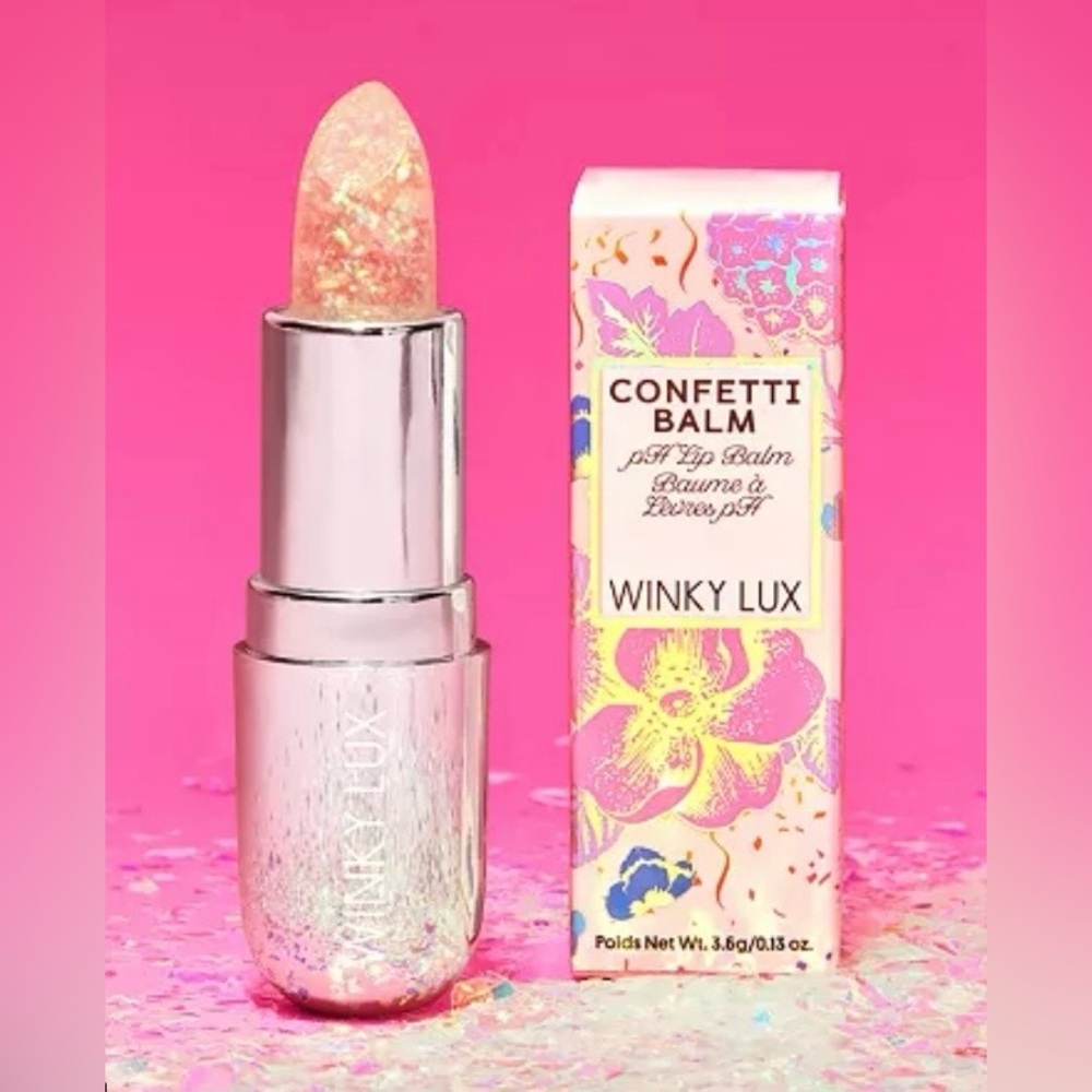 NWT WINKY LUX Confetti Limited Edition Color Changing pH Balanced Lip Balm - Picture 1 of 9